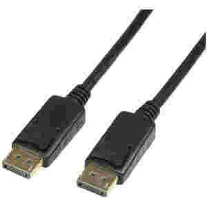 Kabel DisplayPort(m)=>DisplayPort(m) 5,00m 4K/60Hz dvojno oklopljen pozlačeni konektorji črn LogiLink (CV0074)