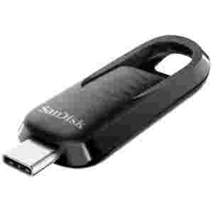 Spominski ključek 64GB USB-C Sandisk Ultra 300MB/s 400MB/s plastičen drsni črn (SDCZ480-064G-G46)