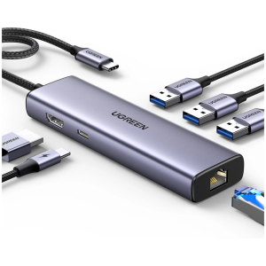 Ugreen 6-v-1 USB-C Hub (100 W PD vhod