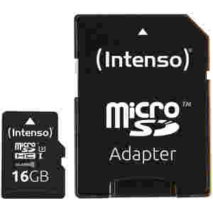 Spominska kartica microSDXC 16GB Intenso 90MB/s/45MB/s V10 UHS-I +adapter (3433470)