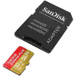 Spominska kartica SDHC 32GB Sandisk Extreme Plus 100MB/s/60MB/s U3 V30 UHS-I A1 +adapter SanDisk RescuePRO Deluxe   190MB/s-130MB/s (SDSQXBG-032G-GN6MA)