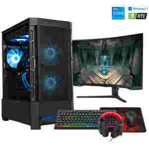 Gaming komplet Računalnik MEGA S8 Intel i5-14600KF/RTX5060Ti-16GB/16GB-DDR5/1TB/750W/Win11Home/črna RGB + Estetski napajalni kabli ( Svetlo modra / črna )