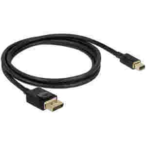 Kabel Display Portmini(m)=>DisplayPort(m) v1.4 1,00m 8K/60Hz črn Delock (84927)