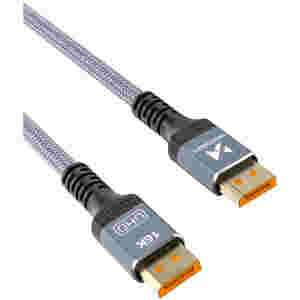 Kabel DisplayPort (m) => DisplayPort (m) 2,0m 2.1 80Gbs 16K@60Hz 8K@120Hz 4K@240Hz HDR HDCP DSC črn Wozinsky (WPS-16AYL2S)