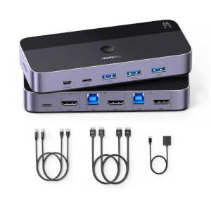 Ugreen USB 3.0 KVM stikalo za 1 monitor in 2 računalnika