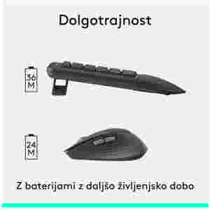 Tipkovnica in miš Logitech brezžična + Bluetooth MK880 Signature Comfort Plus grafitna Slovenski nabor znakov (920-014161)