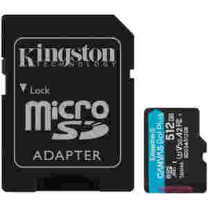 Spominska kartica microSDXC 512GB Kingston Canvas Go! Plus 150MB/s/U3 V30 UHS-I A2 +adapter (SDCG4/512GB)