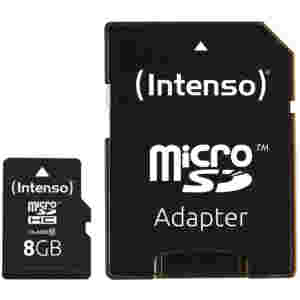 Spominska kartica microSDXC 8GB Intenso Class 10 25MB/s/12MB/s U1 V10 UHS-I +adapter (3413460)