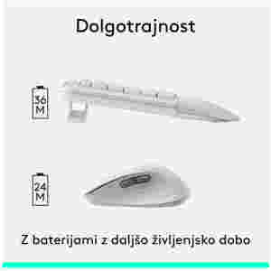 Tipkovnica in miš Logitech brezžična + Bluetooth MK880 Signature Comfort Plus bela SLO gravura (920-014033)