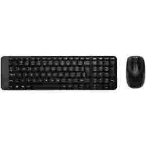 Tipkovnica in miš Logitech brezžična desktop MK220 US international črna (920-003168US)