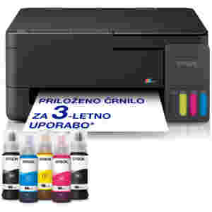 Tiskalnik multifunkcijski brizgalni barvni Epson EcoTank L3350 A4 enostransko skeniranje USB WiFi 11ppm (C11CL62409)
