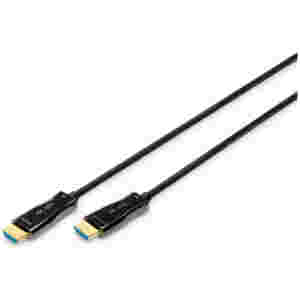 Kabel HDMI(m)=>HDMI(m) 2.0 30,00m 4K/60Hz AOC pozlačeni kontakti optični hibridni črn Digitus (AK-330125-300-S)