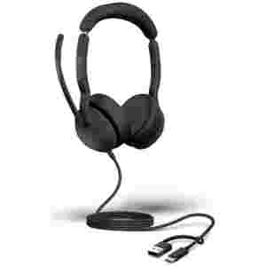 Slušalke brezžične Jabra naglavne z mikrofonom BT/USB-A/C Jabra Evolve2 50 UC Stereo  črna Active Noise Cancellation (25089-989-799)