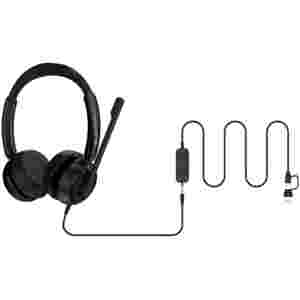 Slušalke žične Sandberg naglavne z mikrofonom USB-C/USB-A 3v1 Office Headset Pro črne ENC (126-54)