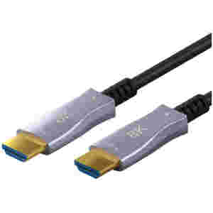 Kabel HDMI(m)=>HDMI(m) v2.1 10,00m 8K@60Hz AOC Optical Hybrid Ultra High Speed z ethernet pozlačen črn Goobay (65558)