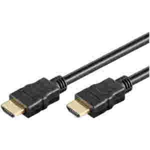 Kabel HDMI(m)=>HDMI(m) v2.0 5,00m 4K/60Hz pozlačeni kontakti z ethernet povezavo črn Goobay (61161)