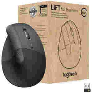 Miš brezžična + Bluetooth Logitech Lift Vertical For Business 4000DPI ergonomična grafitna 910-006473 je naka miška v lepši barvni embalaži (910-006494)